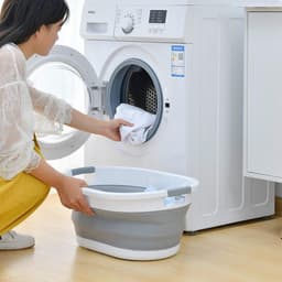 Multifunctionele Opvouwbaar Wasmand Siliconen - Emmer/Wasmand/Afwasbak - Ruimtebesparende Wasemmer - Afwasteil Opbergmand - Inklapbare Teil Voor Wasgoed/Afwas/Kleding/Speelgoed/Dekens - Wasbox Mand Met Handvat - Speelgoedmand - 25 Liter — thumbnail 5
