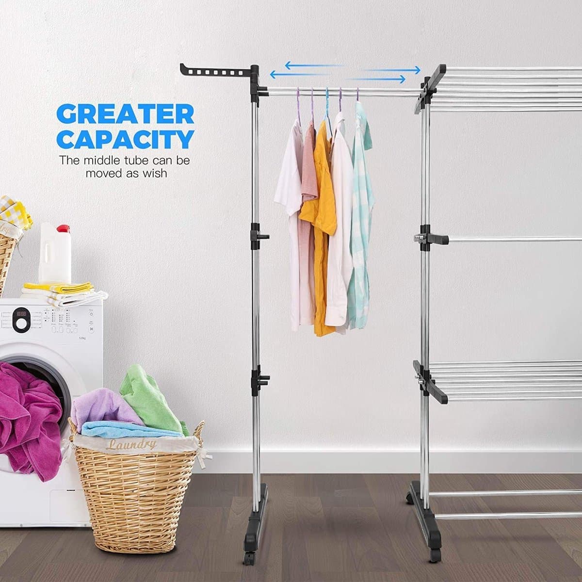 Inklapbaar Droogrek Universeel – Laundry Drying Rack -  Wasrek voor in de Badkamer/Tuin/Slaapkamer/Balkon – Duurzam — afbeelding 1