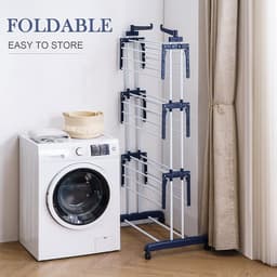 Inklapbaar Droogrek Universeel – Laundry Drying Rack -  Wasrek voor in de Badkamer/Tuin/Slaapkamer/Balkon – Duurzam  70 x 125 x 170 cm — thumbnail 2