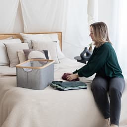 Gadgy Opvouwbare Wasmand - Heupwasmand 45 L - Opbergmand - Wasbox - Wasmanden - Laundry Basket - Grijs — thumbnail 4