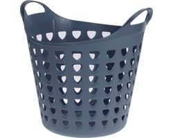 Flexibele wasmand - 26 liter - kunststof - blauw - D45 x H40 cm