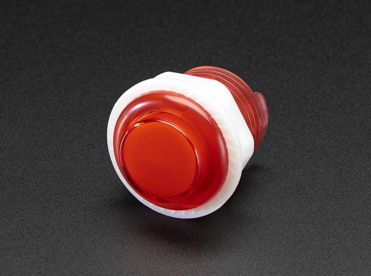 Mini LED Arcade Button - 24mm Translucent Red Adafruit 3430 — afbeelding 1