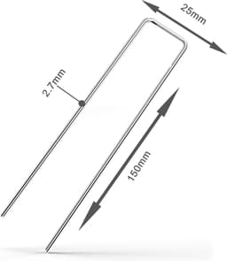 Intirilife 100 x grondanker 150 x 25 x 2,7 mm gemaakt van gegalvaniseerd roestvrij staal - onkruidvlies bevestiging grondnagel weerhaak — thumbnail 4