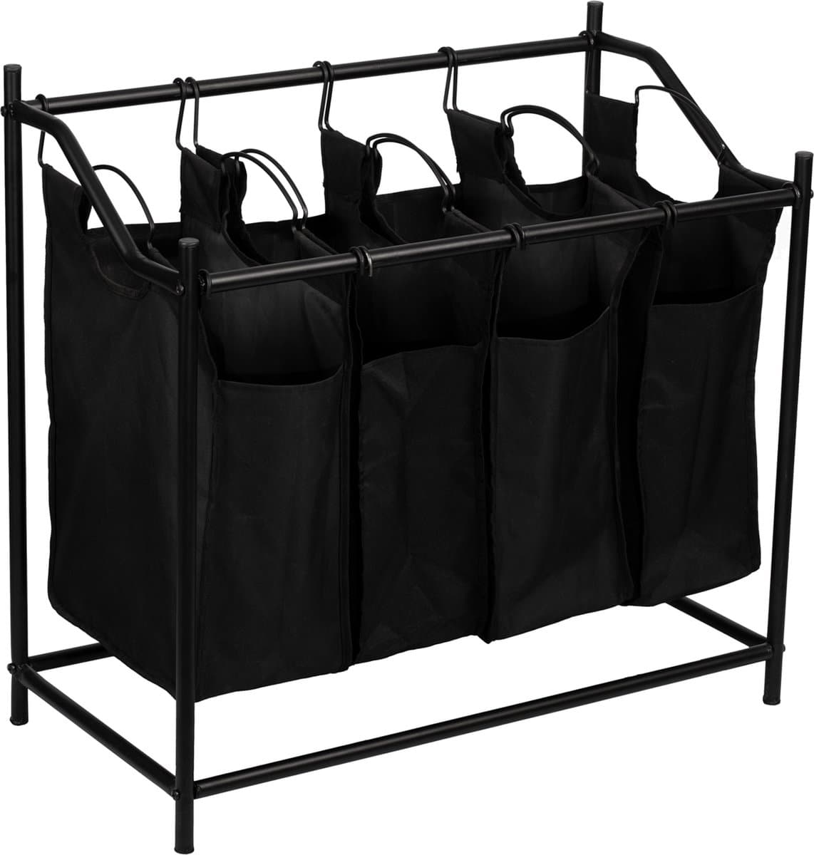 Wasmand Vamdrup met 4 zakken 75x78x40 cm zwart — afbeelding 1