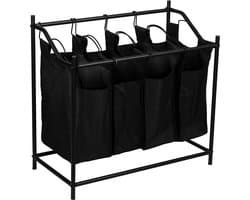 Wasmand Vamdrup met 4 zakken 75x78x40 cm zwart