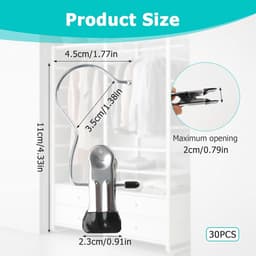 washaken opknoping clip, 30 stuks roestvrijstalen wasknijpers extra sterke hanger clips haken metalen kapstok hangers voor broek handdoeken sokken rokken shorts jeans hoeden — thumbnail 4
