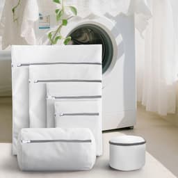 Wasnet, stevige waszak met netritssluiting, 10 stuks waszakken voor wasmachine, ideaal voor fijne was, ondergoed, sokken, beha's, mantels, beddengoed — thumbnail 2