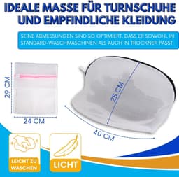 Pro Heat 2 stuks waszak - waszak voor schoenen - waszakken voor schoenen - 2 herbruikbare wasnetten met ritssluiting. — thumbnail 3