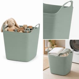 Excellent Houseware Flexibele emmer - groen - 15 liter - kunststof - vierkant - 37 x 30 cm — thumbnail 5
