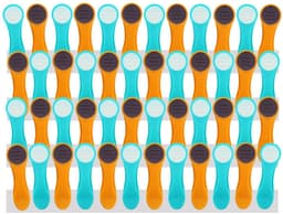 48 wasknijpers met veren van roestvrij staal Soft Grip Softgrip Soft Touch Softtouch, Turquoise, Geel, Grijs — thumbnail 1