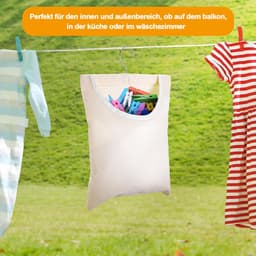 Wasknijperzak, 30,5 x 26 cm, knijperzak voor wasknijpers, knijperzak met haken, hangende voor wasknijpers voor sokken, ondergoed — thumbnail 3