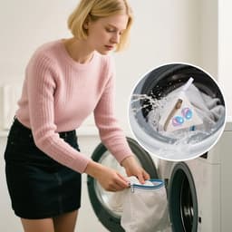 3 stuks - Waszak - Mini waszakjes - Mini Mesh Waszakken - Tas Wasnetten - Reiswaszak - Waszak Wasmachine - BH-waszakje - met rits - herbruikbare - huishoudelijke artikelen - voor bh's, ondergoed, sokken en kleine accessoires - 12*12 cm - beige — thumbnail 3
