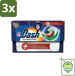 3 x Dash Platinum - Wasmiddel Capsules - Witte en Gekleurde Was - 21 Wasbeurten - Grootverpakking - Wasmiddel Capsules - Vlekkenverwijderaar - Waspoeder - Wasmiddel - Wascapsules — thumbnail 1