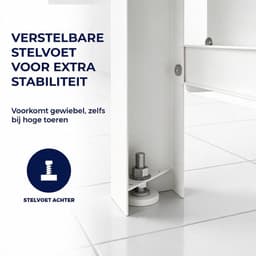 ProductXpert Stacko™ - Wasmachine Verhoger - Kast - Ombouw Met Lade - 64x54x40cm - Wit - Met Stelvoet Stabilisatie - Antislip — thumbnail 4