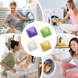 Set van 4 drogerballen, kledingverzorgingsballen, anti‑matten wasverzachterballen, geschikt voor thuis, wasserij, badkamer, reizen, appartement, slaapzaal en hotel — thumbnail 4