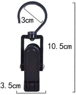 Washaken Clip - Drooghaak voor kleding - met 360 graden draaibare haak - Washaken met klemmen - kleerhangers voor sokken - Sterke plastic wasknijpers - Veelzijdig - draagbare antislip plastic hangers clips - 20stuks - zwart — thumbnail 2