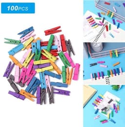 Dailygoody - Mini-houten klemmen - Kleurrijke wasknijpers - Sterk en duurzaam - 100 — thumbnail 3