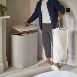 SP® Wasmand - 3L - Wasmand Met Deksel - Wassorteerder - Beige - 40cm x 60cm x 71cm — thumbnail 2