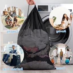 Extra grote wasnetzakken 70x90 cm - 2 stuks met trekkoord voor wasmachine, ideaal voor vuile reis kleding, blouses en ondergoed — thumbnail 3