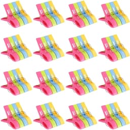 Dailygoods - 64 stuks Grote kunststof wasknijpers - Handdoekklemmen voor kleding en strandlakens — thumbnail 1