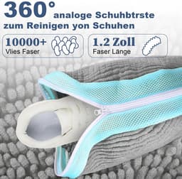 Dailygoods - Schoenwaszak, waszak, 2 stuks, ritssluiting, waszak voor schoenen, anti-vervorming, licht en draagbaar, herbruikbaar wasnet, waszak voor sneakers, grijs, 39 x 25 x 9 cm — thumbnail 5
