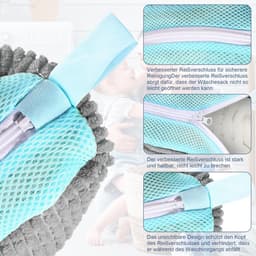 Dailygoods - Schoenwaszak, waszak, 2 stuks, ritssluiting, waszak voor schoenen, anti-vervorming, licht en draagbaar, herbruikbaar wasnet, waszak voor sneakers, grijs, 39 x 25 x 9 cm — thumbnail 5
