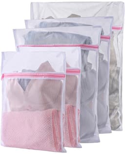 Dailygoods- Wasnet 5 Stuks - Fijnmazig Beschermnet - Waszakken met Ritssluiting - Opvouwbaar - Polyester - 3 Maten (30x40 cm, 40x50 cm, 60x60 cm) - Waszak — thumbnail 1