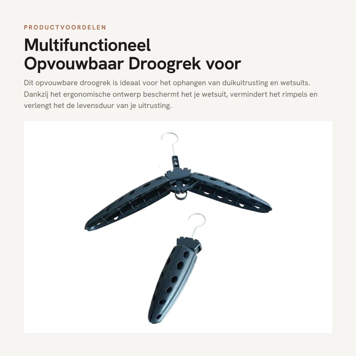 Dailygoods- Duikwetsuithanger Ergonomisch Ontwerp - Opvouwbaar - Sneldrogend - Multifunctioneel - Bescherming - Hoogwaardig Kunststof - Wetsuit Hanger — afbeelding 1