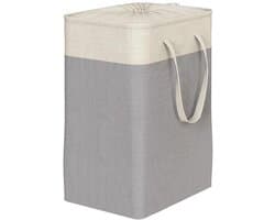 Dailygoods- Wasmand 100L - Wasmand met Deksel - Wasmand 3 Vakken - Wasmanden - Opvouwbaar - Duurzaam Katoen