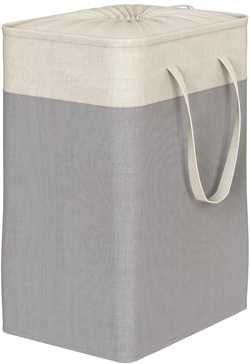 Dailygoods- Wasmand 100L - Wasmand met Deksel - Wasmand 3 Vakken - Wasmanden - Opvouwbaar - Duurzaam Katoen — afbeelding 1
