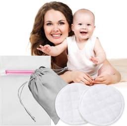 Dailygoods - 10 stuks borstvoedingsinzetstukken, wasbaar, van biologisch bamboe, met waszak, borstvoedingsinzetstukken, herbruikbaar, verpleging, anti-allergeen, beha's — thumbnail 4
