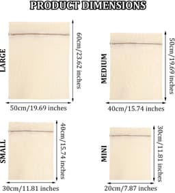 Solidchoice - Set van 4 Premium Katoenen Wasnetten met Rits — thumbnail 5