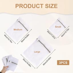 Solidchoice - Set van 3 Wasnetten met Rits voor Kledingbescherming — thumbnail 4