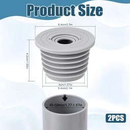 2 stuks siliconen afdichtingsstoppen voor afvoerpijp, wasmachine, afvoeradapter, afvoerbuisafdichting, slang - ShopVlot — thumbnail 2