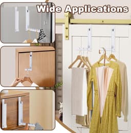 4 stuks over de deurhanger, vouwen over de deur kleding droogrek, opvouwbare hangende kapstok, opvouwbare draagbare - ShopVlot — thumbnail 2