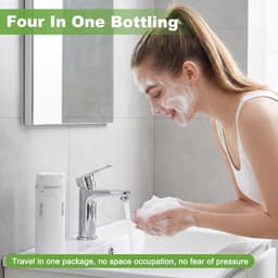4-in-1 reisdispenserfles, reisset, vloeistofreservoirset, navulbaar, lekvrij, wit, herbruikbaar en navulbaar, draagbaar, voor shampoo, lotion en douchegel in reisformaat — thumbnail 2