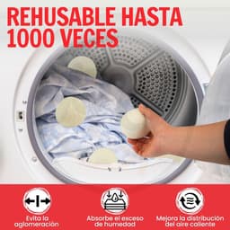 SnelShoppen - 12 Wol Ballen voor Wasdrogers, Natuurlijke Wasverzachter, Vermindert Rimpels en Droogtijd, XXL Maat, Wit, Ideaal voor Kleding en Textiel — thumbnail 3
