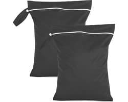 SnelShoppen - 2 Stuks Waszak Reis 40x30cm, Herbruikbare Waterdichte Tas met Rits voor Zwemkleding, Strandhanddoeken, Luiers, Vuilwaszak, Reiswaszak