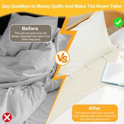 SnelShoppen - 10 x Bed Clips - Duvet Clips voor Dekbedden zonder Naalden - Beddekklemmen met 2 Montagekaarten en Transparante Opberdoos - Antislip, Wi — thumbnail 2