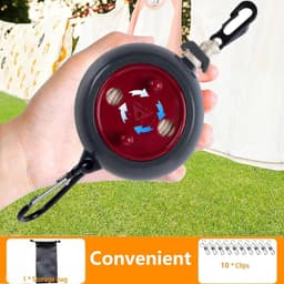 Portable Travel Clothesline, Adjustable 32FT Camping Clothesline Clothes Drying Line Rope, Clothesline for - ShopVlot — thumbnail 5