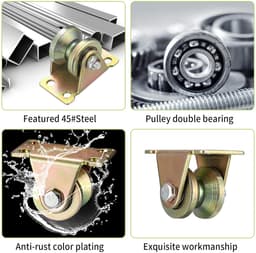 SnelShoppen - 7 Stuks Pulleys voor Touwen, V Groef Rolwiel, Takel Blokken, Hijssystemen, Zware Wielen voor Waslijn, Hoist Systeem, Roller Poorten — thumbnail 4