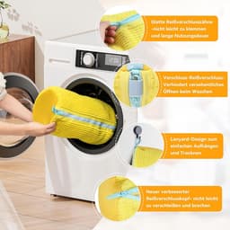 SnelShoppen - Schoenenwaszak met verborgen rits, waszak voor schoenen, wasmachine geschikt, 1 stuk, geel, ideaal voor sport- en werkschoenen, en meer — thumbnail 3