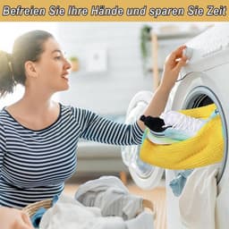 Waszakken, wasmachine, waszak, wasnet, waszak voor schoenen, schoenenzak wasmachine met 360 graden reinigingsdons en ritssluiting, herbruikbaar, geel — thumbnail 4
