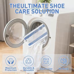 SnelShoppen - Shoe Washing Bag voor Wasmachine en Droger - 2 Stuks - 360° Bescherming - Blauw/Wit - Schoenen Waszak met Sluiting - Ideaal voor Sneaker — thumbnail 5