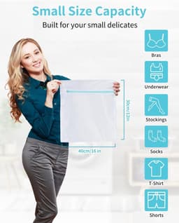 SnelShoppen - 2x OTraki Mesh Waszakken met Rits 30x40 cm voor Delicaat Wasgoed, Herbruikbare Ondergoed, Sokken, BH, Lingerie, Ideaal voor Wassen en Be — thumbnail 5