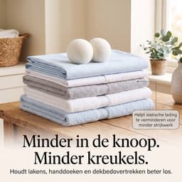 Drogerballen - 6 XL Wasbollen - 100% Nieuw-Zeelandse Schapenwol - 7 cm - Inclusief E-book & Opbergzakje — thumbnail 5
