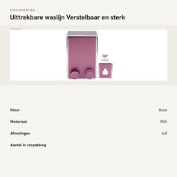 Waslijn uittrekbaar tot 4,2 m - Roestvrij Staal - Geschikt voor Binnen/Buiten - Maximaal 20 kg - Verstelbaar - Eenvoudig op te bergen - Droogrek — thumbnail 2