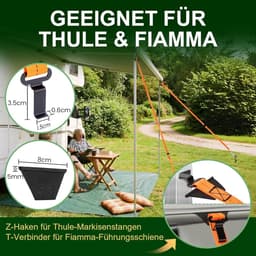 SnelShoppen - Stormbanden voor Luifels, Verbeterde 37 cm Grondankers, Stormbescherming voor Campers en Caravans, Compleet Set, Eenvoudige Installatie — thumbnail 5
