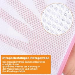 SnelShoppen - Pack van 3 Wasnetten voor Bh's en Ondergoed, 18 x 20 cm, Roze Waszakken met Verborgen Rits, Dikke Herbruikbare Waszakken voor Ondergoed, — thumbnail 3