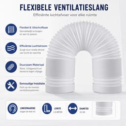 VHV-Afvoerslang - Links Draaiend - 1.5 Meter - 15 cm Diameter - Linkse Schroefdraad en Flexibele Luchtafvoerslang voor Mobiele Airco en Droger - 1.5m 150mm — thumbnail 2